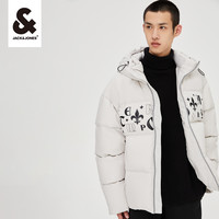 杰克琼斯奥特莱斯男装秋冬季羽绒服短款时尚个性衣服连帽羽绒服男 冬麦色E10 175/96A/M