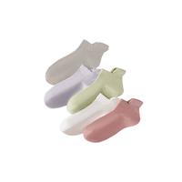 【纯棉抑菌防臭小耳朵护跟】袜子女夏季薄款透气女士船袜5双装