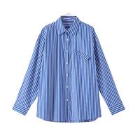 【棉松弛感条纹衬衣】春夏航海系穿搭洋气职业通勤高级感衬衫女