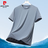 pierre cardin 皮尔·卡丹 皮尔卡丹短袖t恤男2025夏季宽松大码透气凉感运动跑步休闲圆领速干款上衣 灰色 L
