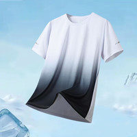 JEEP SPIRIT【两件装】冰丝短袖t恤男士夏季速干衣凉感宽松运动打底T恤 黑灰+黑白 4XL （175-190斤）