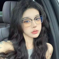鲸逐 半框眼镜 亮黑银 防蓝光350度 含镜盒镜布