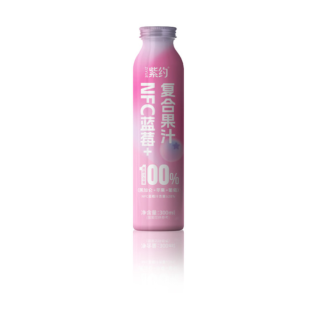 紫约 100%鲜榨蓝莓汁300ml