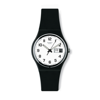 swatch 瑞士手表男士女士手表简约夜光学生防水日历石英腕表