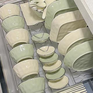 奶油系陶瓷米饭碗家用好看吃饭碗2025餐具盘子高颜值碗碟