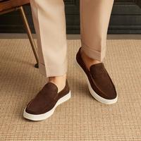 博斯绅威 BOSS SUNWEN 男士真皮豆豆鞋 夏季休闲皮鞋