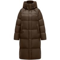 坦博尔【反季】旷野美拉德羽绒服女长款宽松连帽冬季御寒外套TD236830 云母棕 XL 175/96A