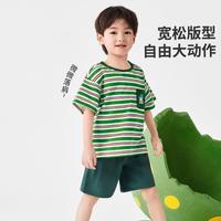 儿童套装夏季薄款男童短袖短裤衣服女童外出服舒适透气休闲两件套