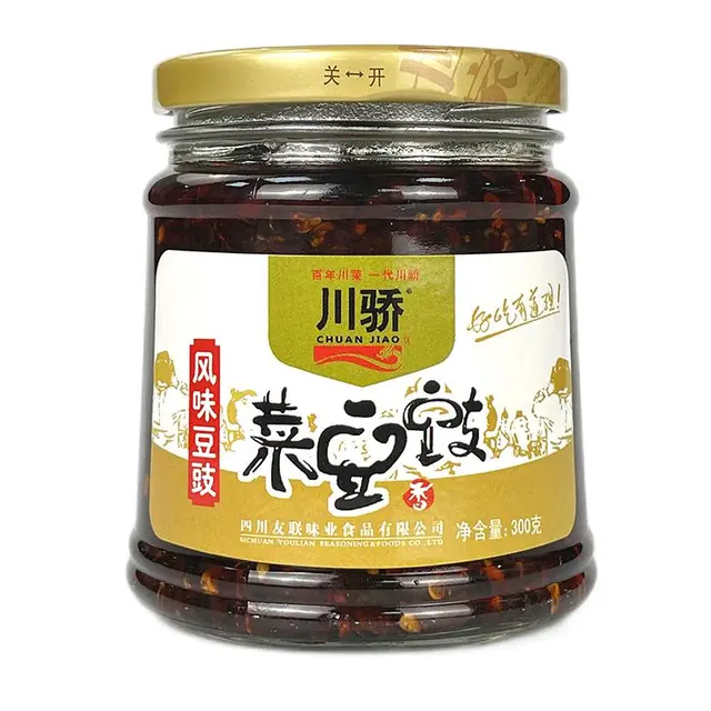 川骄 四川特产风味豆豉牛肉酱传统发酵工艺下饭菜 炒菜拌下饭菜拌面酱 豆豉牛肉酱/瓶
