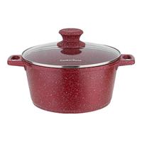 cookerbene汤锅麦饭石色家用不粘煮面小锅汤锅燃气电磁炉双耳蒸煮锅 汤锅-黑色带盖 20cm