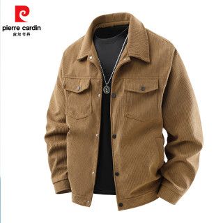 pierre cardin 皮尔·卡丹 破价！2025春款男士翻领工装夹克外套  焦糖色