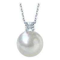 珍珠皇后 维纳斯级 18K金钻珍珠吊坠澳白海水珍珠项链女