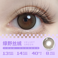 拉拜诗美瞳半年抛大艺术家系列小直径自然舒适隐形眼镜1片装三明治工艺 绿野丝绒 575度