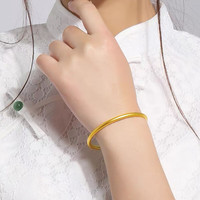 蒂蔻(Tico)足金999黄金手镯古法金素圈手镯细圈镯子 金重46.2g多退少补 57圈号