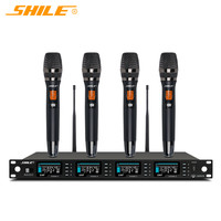 狮乐 SHILE）SH-27无线话筒一拖四U段可调频培训4手持卡拉OK唱歌KTV麦克风