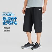 斯凯奇 25年夏男士运动裤中裤男式休闲裤七分裤梭织裤