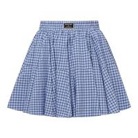 DZZIT地素连衣裙2025夏季复古深蓝格子拼接小翻领短裙女3J2O4383T 深蓝色（半身裙） M