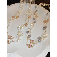 UHFR老凤凰金店款珍珠项链女轻奢小众2024颈链长款叠戴秋冬毛衣链 精致珍珠项链