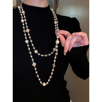 UHFR老凤凰金店款珍珠项链女轻奢小众2024颈链长款叠戴秋冬毛衣链 水晶项链