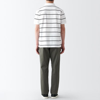 無印良品 MUJI(無印良品 )男式 棉水洗天竺编织 短袖POLO衫 衬衫 纯棉 全棉男装 ABE14A3S