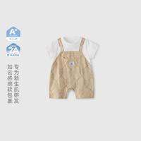 【贴身舒适】25年夏季男童婴幼童菱格小熊哈衣爬服连体服