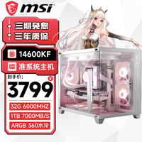 移动端、京东百亿补贴：微星 配置一：i5 14600KF/无显卡/32G D5灯条/1TB SSD