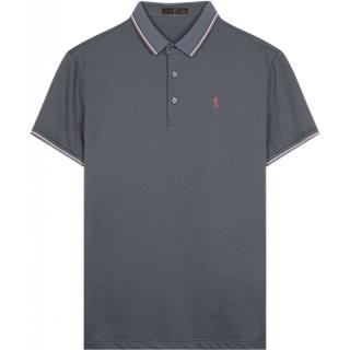 值友专享：才子 【桑蚕丝感】商务休闲POLO衫 撞色条纹 10104047469698