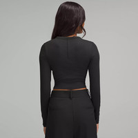 lululemon丨Hold Tight 女士平直下摆紧身短款长袖 T 恤 LW3IGBS