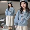 图图小象 女童卫衣春秋款2025新款儿童假两件洋气上衣秋冬加绒卫衣