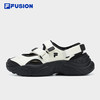 FILA FUSION 斐乐潮牌女子运动凉鞋玛丽珍潮流夏季海螺沙滩鞋子休闲新轻便 微白/黑 35.5