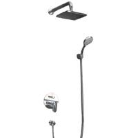 科勒（KOHLER）入墙式淋浴花洒套装家用工程暗装花洒预埋嵌入隐藏式淋浴龙头套装 方形8英寸顶喷套装-冷热款