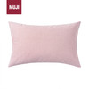 MUJI 無印良品 水洗棉枕套 48×74cm 浅红色×浅红色条纹