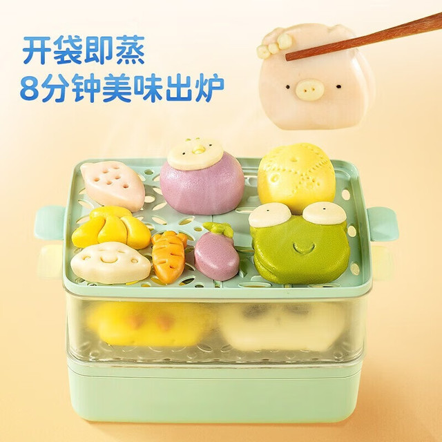 小鹿蓝蓝 Deer Blue 元气宝宝馒头花卷小笼包子冷链 果蔬造型小馒头/160g