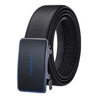 Caluom Kaiol品牌皮带男真皮自动扣男士腰带头层牛皮内穿式裤带520 【专柜礼盒】8038A潮流蓝色/内穿式 115cm -130cm默认(可修剪)