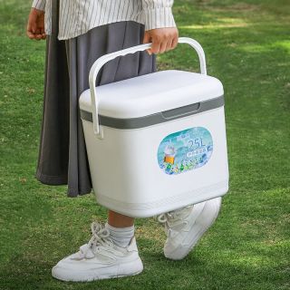 柏潮加厚保温箱商用摆摊车载户外保鲜钓鱼保冷手提野营冷藏箱家用冰桶 5升【送冰袋5个+冰板1个】绿色