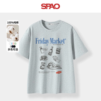 SPAO 落肩圆领短袖T恤 男女同款