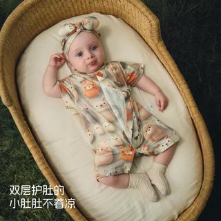 aqpa【毛绒乐园】宝宝儿童3D萌版夏季绑带连体衣 毛绒乐园 52cm