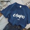 IMCRASY 纯棉 男女士短袖 宽松圆领半袖印花上衣