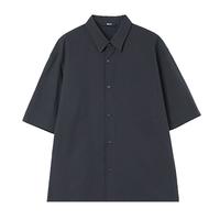 棉先生5系高级感纯棉泡泡纱肌理短袖衬衫男 夏季宽松日系休闲衬衣