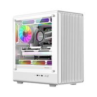 动力火车(PowerTrain)智界V1白色MATX机箱台式电脑侧透玻璃立式主机ITX外壳 立体散热风道 支持240/280一体式水冷 智界V1白色【支持MATX/240水冷】