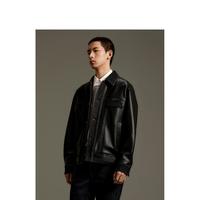 GXG 翻领拼接夹克 黑色 L 男士外套