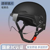 简尚恩 3C认证电动车头盔 白色透明长镜