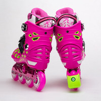 乐秀（ROADSHOW）乐秀轮滑鞋儿童全套装溜冰鞋俱乐部直排轮滑鞋可调节rx2s旱冰鞋 【送轮滑包】玫红单鞋 32 -35(适合4-7岁)