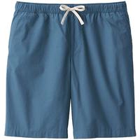 MUJI 男式水洗平纹短裤休闲裤 AED10A3S 烟熏蓝色 L