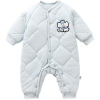 夹棉保暖婴儿连体衣加厚棉服内胆男女宝宝秋冬衣服卡通贴布绣爬服