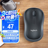 移动端、京东百亿补贴：罗技 logitech M187P 2.4G无线鼠标 1000DPI 黑色