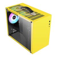动力火车;POWERTRAIN未知玩家X100手提便携matx机箱桌面mini小机箱台式机itx风冷主机箱 X100黄色U3版本