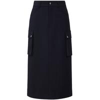 黑标系列春装 中长款休闲a字工装风半身裙