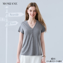 Mom Jane 哺乳短袖t恤孕妇上衣外出款夏季薄款潮妈带胸垫喂奶半袖辣妈穿搭