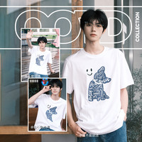 【清仓短袖T恤3】杰克琼斯夏季潮流印花短袖T恤纯棉透气凉爽 175/96A/M 深花灰224201079G04